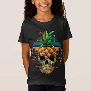 Camiseta Caveira de abacaxi, Fruta de Verão Dia de as Bruxa
