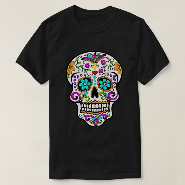 Camiseta Caveira de Açúcar "Dia dos Mortos" (Frente do Design)