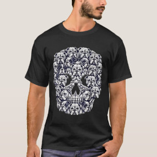 Camiseta Caveira de Cachorro Bulldog Inglês Halloween