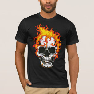 Camiseta Caveira de Fogo Flamejante
