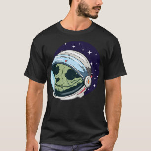 Camiseta Caveira De Gato No Capacete De Astronauta