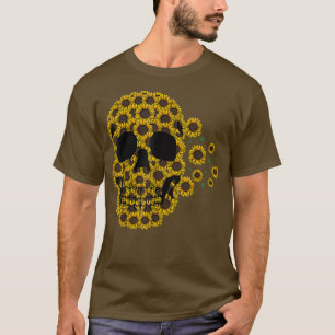 Camiseta Caveira de Girassol Preguiçoso Halloween Costume S