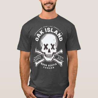 Camiseta Caveira De Oak Island Nunca Sai Do Tesouro Templár