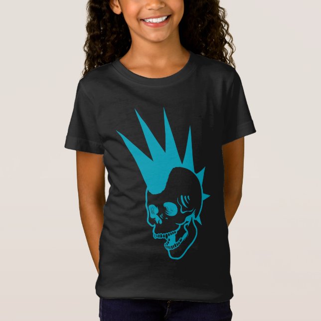 Camiseta Caveira de Punk Personalizável (Frente)
