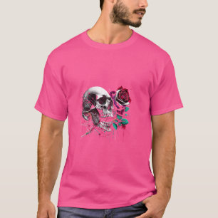 Camiseta Caveira de Rosa de grafite de - Arte vetorial de