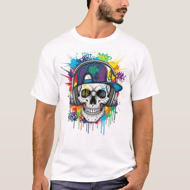 Camiseta Caveira de salto com óculos de sol (Frente)