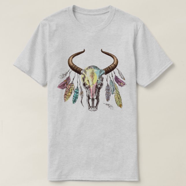 Camiseta Caveira de Touro (Frente do Design)