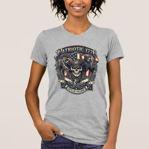 Camiseta Caveira de Xerife Fora da Lei Patriota Escuro Patr