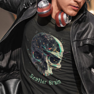 Camiseta Caveira do Cérebro Dispersor - Legal Crânio Profun