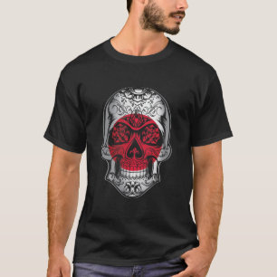 Camiseta Caveira Do Japão E Bandeira De Rosas