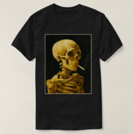 Camiseta Caveira Dourada Fumando – Único Inspirado em Van G