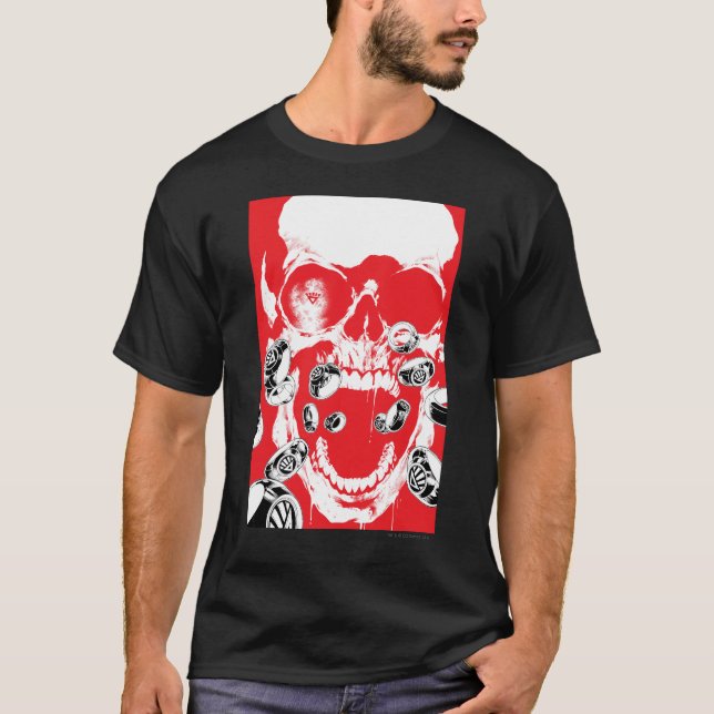 Camiseta Caveira e anéis - Vermelho (Frente)