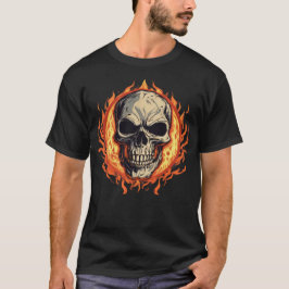 Camiseta Caveira e Chamas