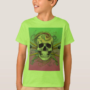 Camiseta Caveira e Crossbones Rock Anhim design