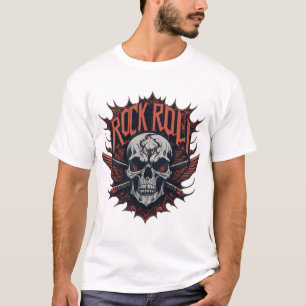 Camiseta Caveira e Crossbones Rock Anit T-shirts design