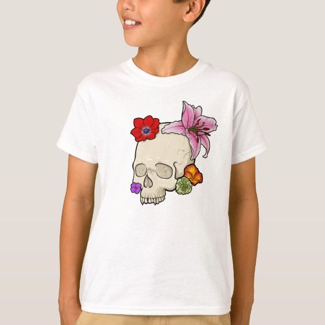 Camiseta Caveira e Flora (Frente)