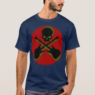 Camiseta Caveira e Guitarras Cruzadas
