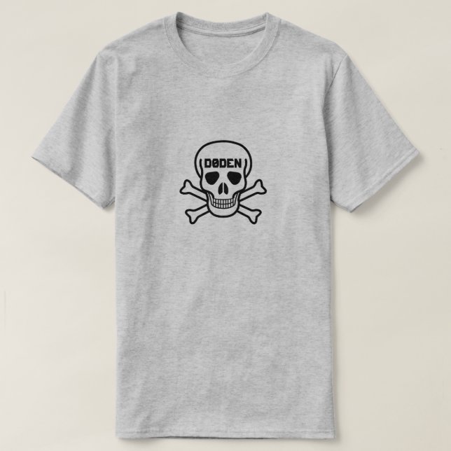 Camiseta Caveira e o texto Døden (Frente do Design)
