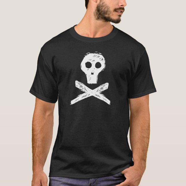 Camiseta caveira e ossos cruzados (Frente)