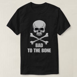 Camiseta Caveira e Ossos Cruzados Mau até os Ossos