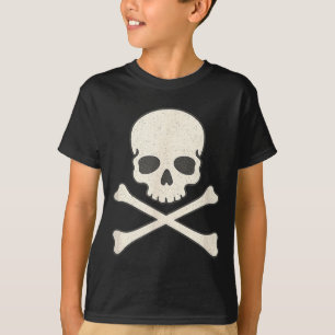 Camiseta Caveira e ossos cruzados pirata halloween vintage