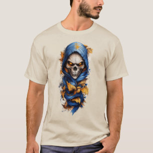 Camiseta Caveira e outono deixam estilo de tatuagem T-shirt