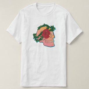 Camiseta Caveira e Rosa