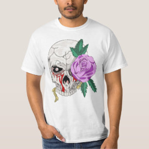 Camiseta Caveira e Rosa