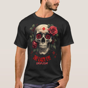 Camiseta Caveira e Rosa Design 2
