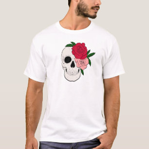 Camiseta Caveira e Rosas