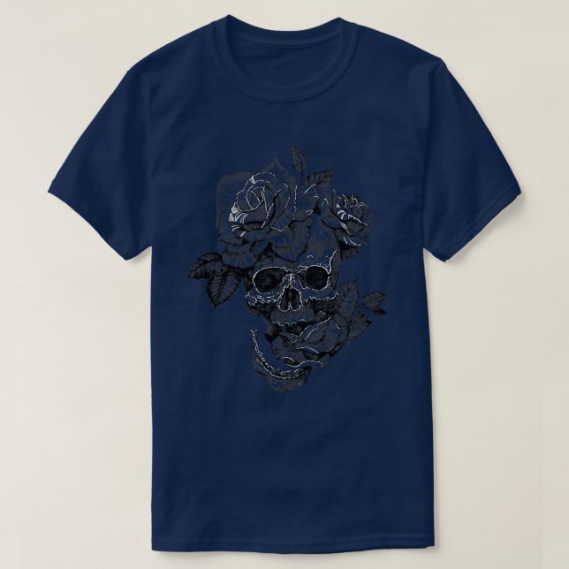 Camiseta Caveira e Rosas TShi (Frente do Design)