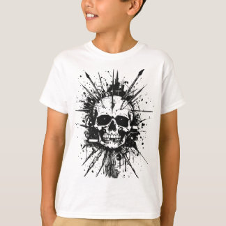 Camiseta Caveira Edgy Grunge com Recursos Espiados