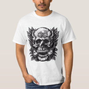 Camiseta Caveira em Flame - Sinal de T-Shirt