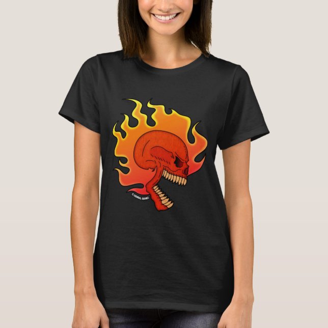 Camiseta Caveira Flamejante (Frente)
