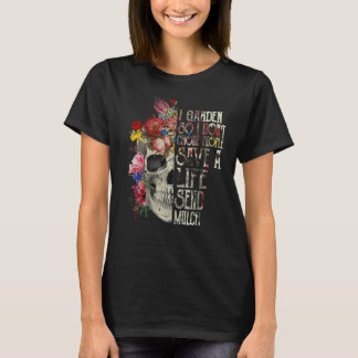 Camiseta Caveira Floral no Jardim, para que eu não engasgue