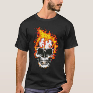 Camiseta Caveira Fogo Flamejante