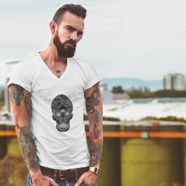 Camiseta Caveira Frazzled - Abstrato Mandelbrot White Men