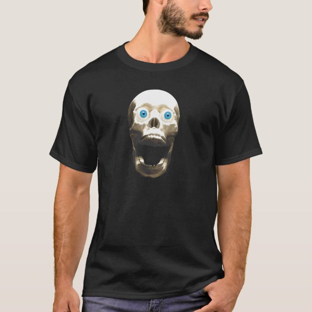 Camiseta Caveira Gótica Gritante - Horror de Halloween (Frente)