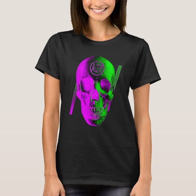 Camiseta Caveira Gráfica Roxa (Frente)