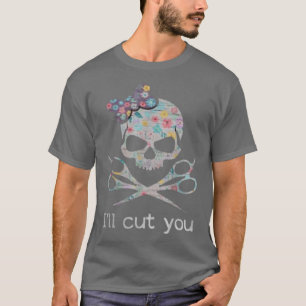 Camiseta Caveira Hairdresser Hairstylist Skull Eu vou corta