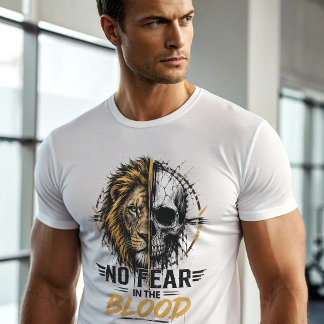 Camiseta Caveira Leão Sangue Sem Medo | Selvagem