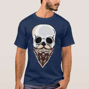 Camiseta Caveira legal Com Hipster Crânio De Barba 1
