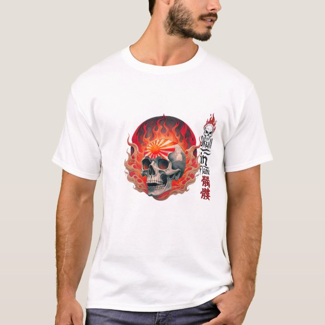 Camiseta Caveira na Chama (Frente)