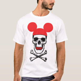 Camiseta Caveira no chapéu com mouse-ouvido com X-Bone
