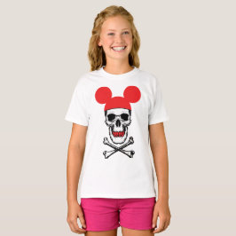 Camiseta Caveira no chapéu com mouse-ouvido com X-Bone