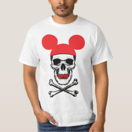 Camiseta Caveira no chapéu com mouse-ouvido com X-Bone