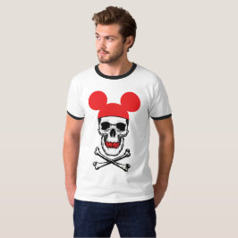 Camiseta Caveira no chapéu com mouse-ouvido com X-Bone