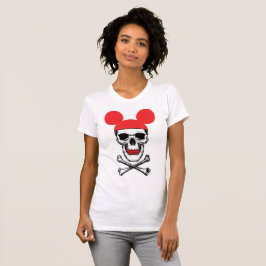 Camiseta Caveira no chapéu com mouse-ouvido com X-Bone
