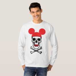 Camiseta Caveira no chapéu com mouse-ouvido com X-Bone