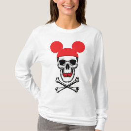 Camiseta Caveira no chapéu com mouse-ouvido com X-Bone
